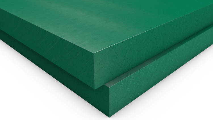 Halbzeug Regenerat aus ultrahochmolekularem Polyethylen (PE-UHMW): Umlaufwerkstoff MURDOTEC® 1000 U grün - umweltbewusst, nachhaltig, grün