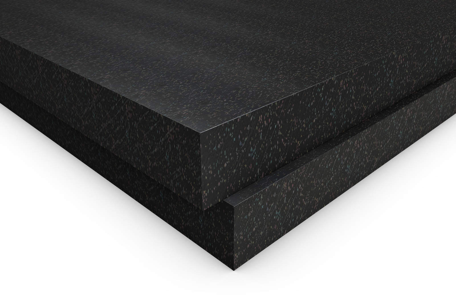 Murdotec® regenerated UHMW-PE (UHMWPE) Plastics, regenerated plastic material: Murdotec® 1000 U black-multicoloure, Ultra high molecular polyethylene UHMW-PE (UHMWPE)
